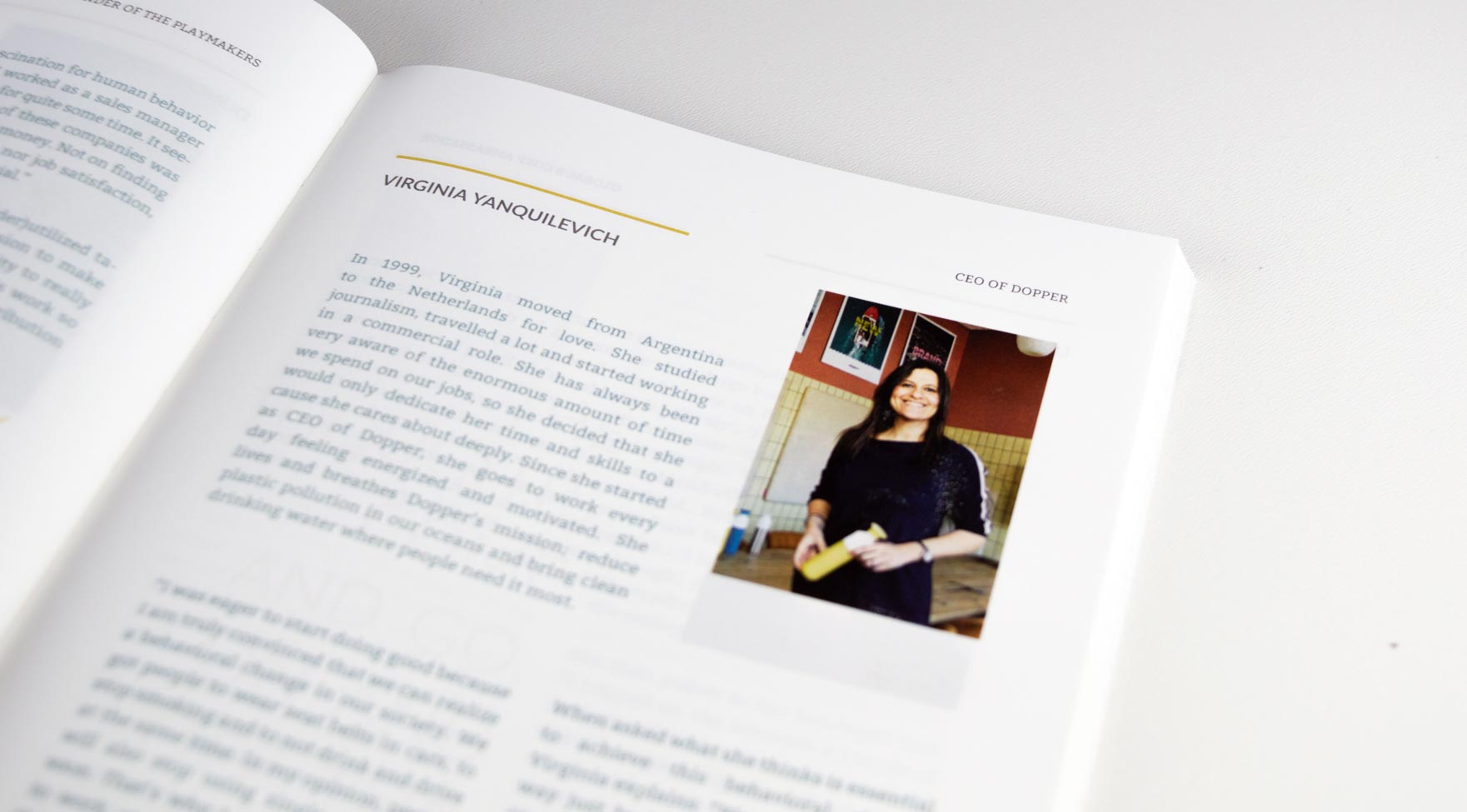 Virginia Yanquilevich, CEO at Dopper, shares her story in Paper on the Rocks' B Inspired notebook